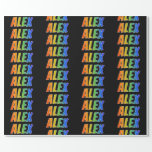 [ Thumbnail: Rainbow First Name "Alex"; Fun & Colorful Wrapping Paper ]