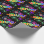 [ Thumbnail: Rainbow First Name "Alexander" + Fireworks Wrapping Paper ]