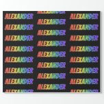 [ Thumbnail: Rainbow First Name "Alexander"; Fun & Colorful Wrapping Paper ]