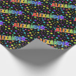 [ Thumbnail: Rainbow First Name "Alexander" + Stars Wrapping Paper ]