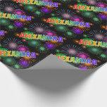 [ Thumbnail: Rainbow First Name "Alexandra" + Fireworks Wrapping Paper ]