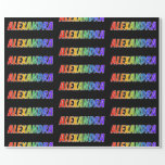 [ Thumbnail: Rainbow First Name "Alexandra"; Fun & Colorful Wrapping Paper ]