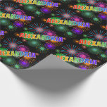 [ Thumbnail: Rainbow First Name "Alexandria" + Fireworks Wrapping Paper ]