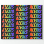 [ Thumbnail: Rainbow First Name "Alexis"; Fun & Colorful Wrapping Paper ]