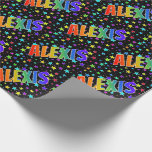 [ Thumbnail: Rainbow First Name "Alexis" + Stars Wrapping Paper ]
