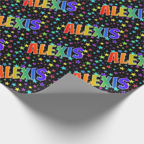 Rainbow First Name ALEXIS  Stars Wrapping Paper