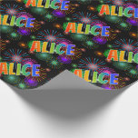 [ Thumbnail: Rainbow First Name "Alice" + Fireworks Wrapping Paper ]