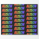 [ Thumbnail: Rainbow First Name "Alison"; Fun & Colorful Wrapping Paper ]