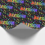 [ Thumbnail: Rainbow First Name "Alison" + Stars Wrapping Paper ]