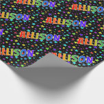 [ Thumbnail: Rainbow First Name "Allison" + Stars Wrapping Paper ]