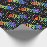 [ Thumbnail: Rainbow First Name "Alyssa" + Stars Wrapping Paper ]