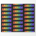 [ Thumbnail: Rainbow First Name "Amanda"; Fun & Colorful Wrapping Paper ]