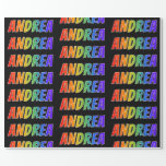 [ Thumbnail: Rainbow First Name "Andrea"; Fun & Colorful Wrapping Paper ]