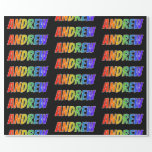 [ Thumbnail: Rainbow First Name "Andrew"; Fun & Colorful Wrapping Paper ]