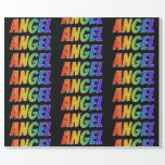 [ Thumbnail: Rainbow First Name "Angel"; Fun & Colorful Wrapping Paper ]
