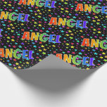 [ Thumbnail: Rainbow First Name "Angel" + Stars Wrapping Paper ]