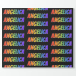 [ Thumbnail: Rainbow First Name "Angelica"; Fun & Colorful Wrapping Paper ]
