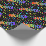 [ Thumbnail: Rainbow First Name "Angelica" + Stars Wrapping Paper ]