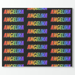 [ Thumbnail: Rainbow First Name "Angelina"; Fun & Colorful Wrapping Paper ]