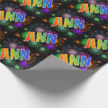 [ Thumbnail: Rainbow First Name "Ann" + Fireworks Wrapping Paper ]