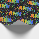 [ Thumbnail: Rainbow First Name "Ann" + Stars Wrapping Paper ]