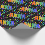 [ Thumbnail: Rainbow First Name "Anna" + Stars Wrapping Paper ]