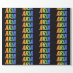 [ Thumbnail: Rainbow First Name "Aria"; Fun & Colorful Wrapping Paper ]