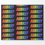 [ Thumbnail: Rainbow First Name "Aubrey"; Fun & Colorful Wrapping Paper ]