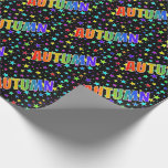 [ Thumbnail: Rainbow First Name "Autumn" + Stars Wrapping Paper ]