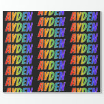 [ Thumbnail: Rainbow First Name "Ayden"; Fun & Colorful Wrapping Paper ]