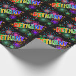 [ Thumbnail: Rainbow First Name "Bethany" + Fireworks Wrapping Paper ]