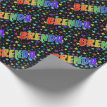[ Thumbnail: Rainbow First Name "Brenda" + Stars Wrapping Paper ]