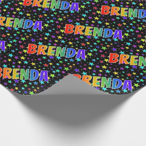 Rainbow First Name BRENDA  Stars Wrapping Paper
