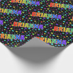 [ Thumbnail: Rainbow First Name "Brianna" + Stars Wrapping Paper ]