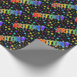 [ Thumbnail: Rainbow First Name "Brittney" + Stars Wrapping Paper ]