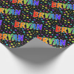 [ Thumbnail: Rainbow First Name "Bryan" + Stars Wrapping Paper ]