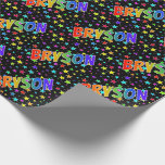 [ Thumbnail: Rainbow First Name "Bryson" + Stars Wrapping Paper ]
