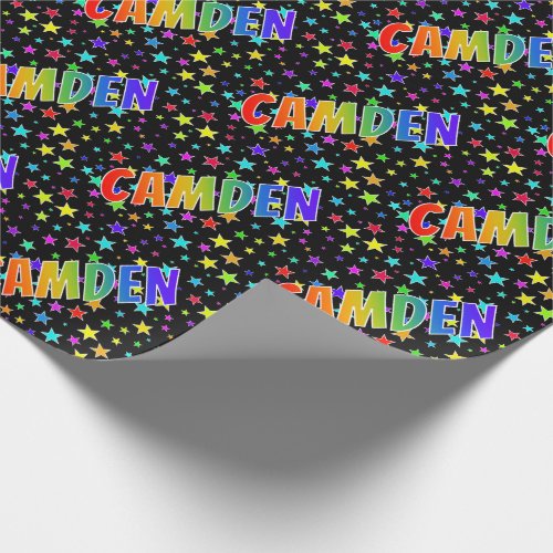 Rainbow First Name CAMDEN  Stars Wrapping Paper