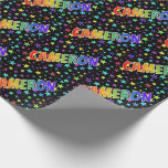 [ Thumbnail: Rainbow First Name "Cameron" + Stars Wrapping Paper ]