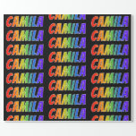 [ Thumbnail: Rainbow First Name "Camila"; Fun & Colorful Wrapping Paper ]