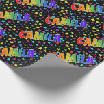 [ Thumbnail: Rainbow First Name "Camila" + Stars Wrapping Paper ]