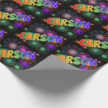 [ Thumbnail: Rainbow First Name "Carson" + Fireworks Wrapping Paper ]
