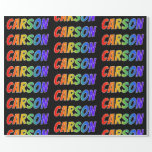 [ Thumbnail: Rainbow First Name "Carson"; Fun & Colorful Wrapping Paper ]