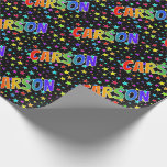 [ Thumbnail: Rainbow First Name "Carson" + Stars Wrapping Paper ]