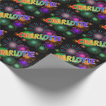 [ Thumbnail: Rainbow First Name "Charlotte" + Fireworks Wrapping Paper ]