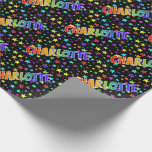 [ Thumbnail: Rainbow First Name "Charlotte" + Stars Wrapping Paper ]