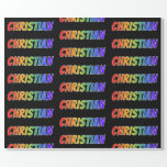 [ Thumbnail: Rainbow First Name "Christian"; Fun & Colorful Wrapping Paper ]
