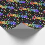 [ Thumbnail: Rainbow First Name "Christina" + Stars Wrapping Paper ]