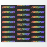 [ Thumbnail: Rainbow First Name "Christopher"; Fun & Colorful Wrapping Paper ]