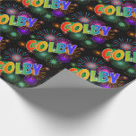 [ Thumbnail: Rainbow First Name "Colby" + Fireworks Wrapping Paper ]